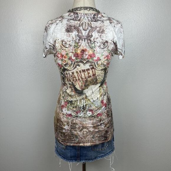 Vintage Y2K Maurice’s Western Grunge Women’s T Shirt Size S All Over Print - Picture 4 of 8